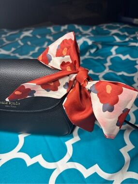 New Women's Floral Scarf Tie Twilly Purse Bag 2.5” x 35” Motivational Quote